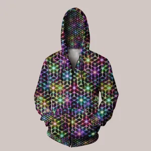 2CB Hoodie – Electric Geometric Psychedelic Art