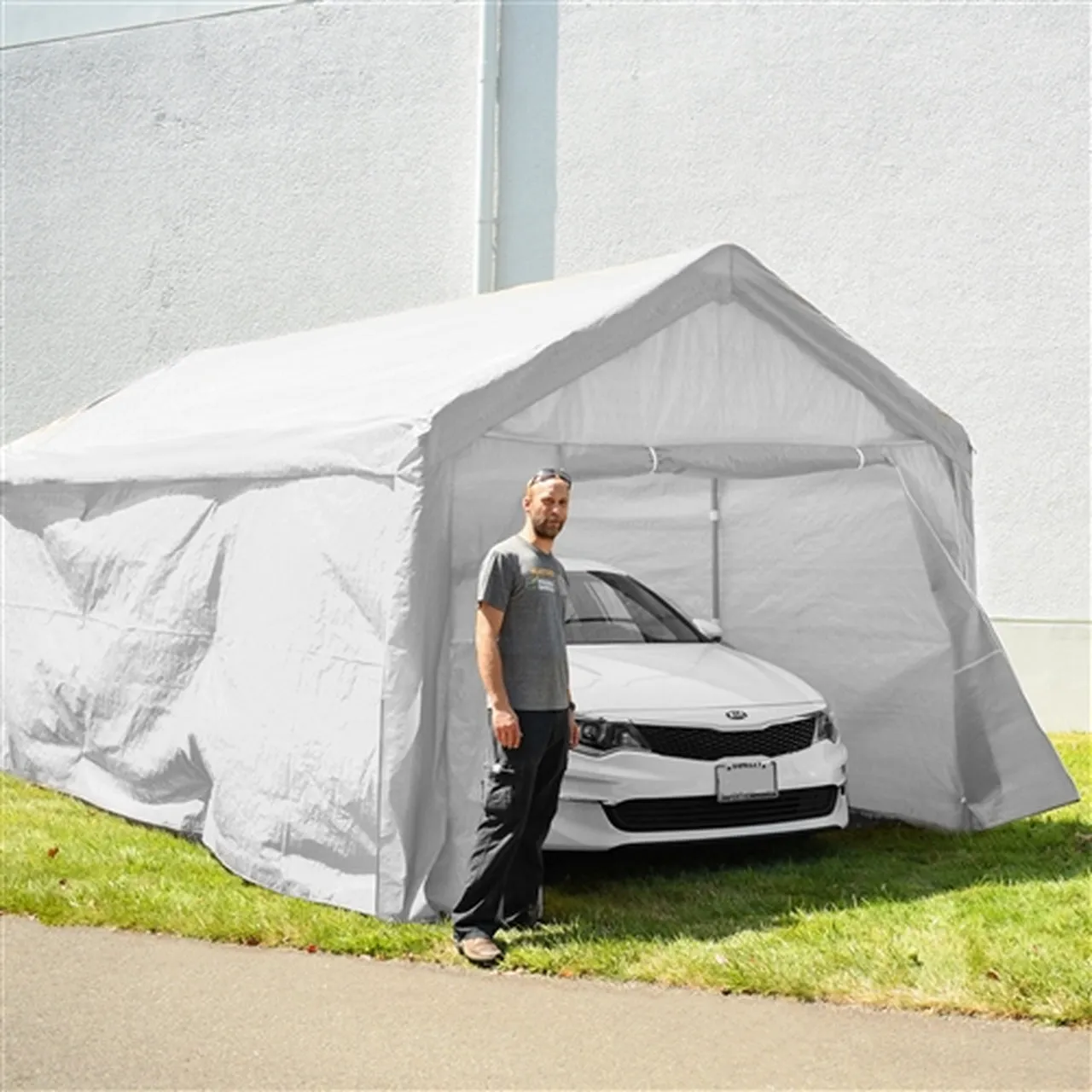 Aleko Carports Heavy Duty Outdoor Canopy Carport Tent - 10 X 20 FT - White