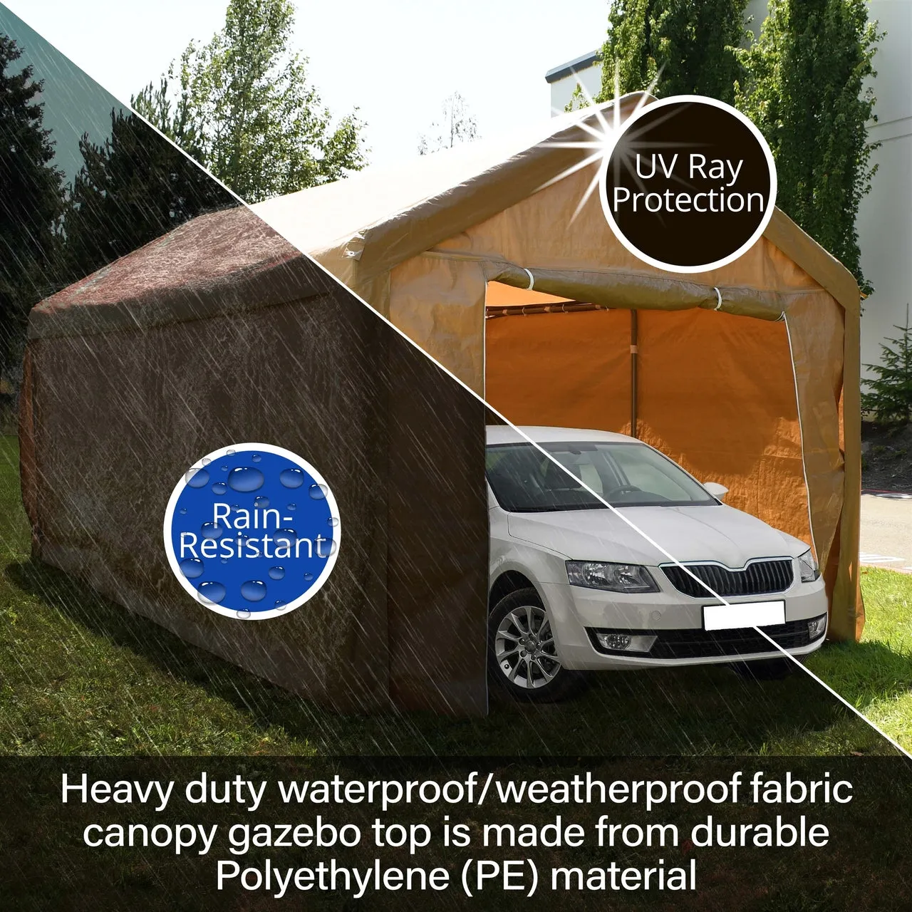 Aleko Carports Heavy Duty Outdoor Canopy Carport Tent - 10 X 20 FT - White