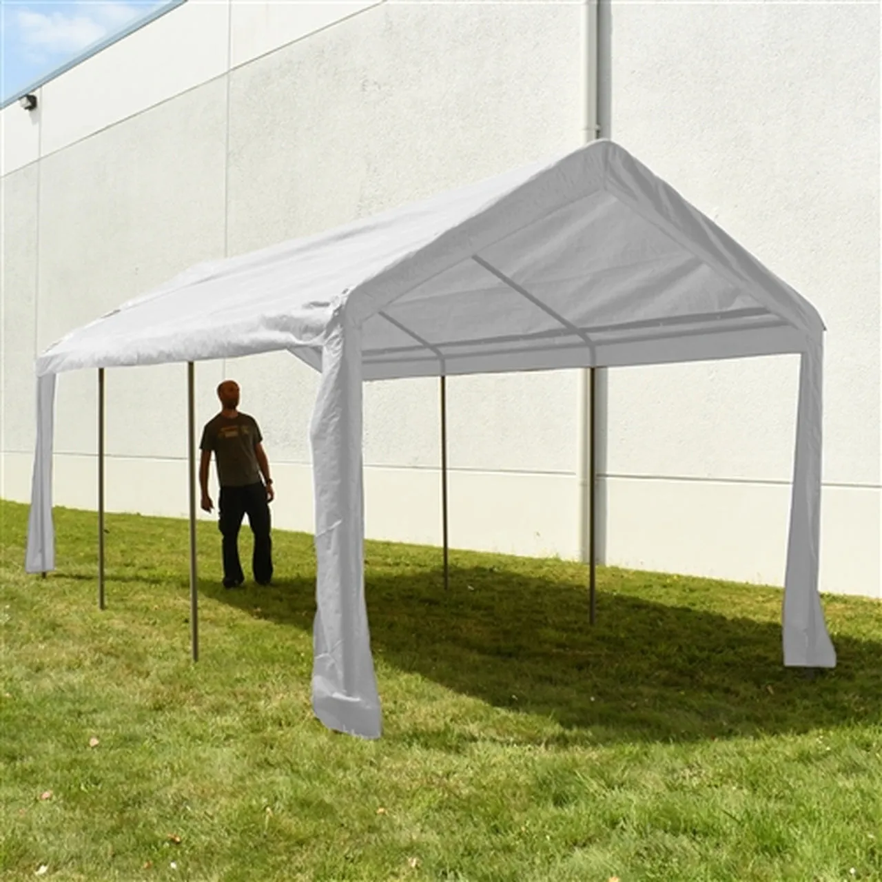 Aleko Carports Heavy Duty Outdoor Canopy Carport Tent - 10 X 20 FT - White