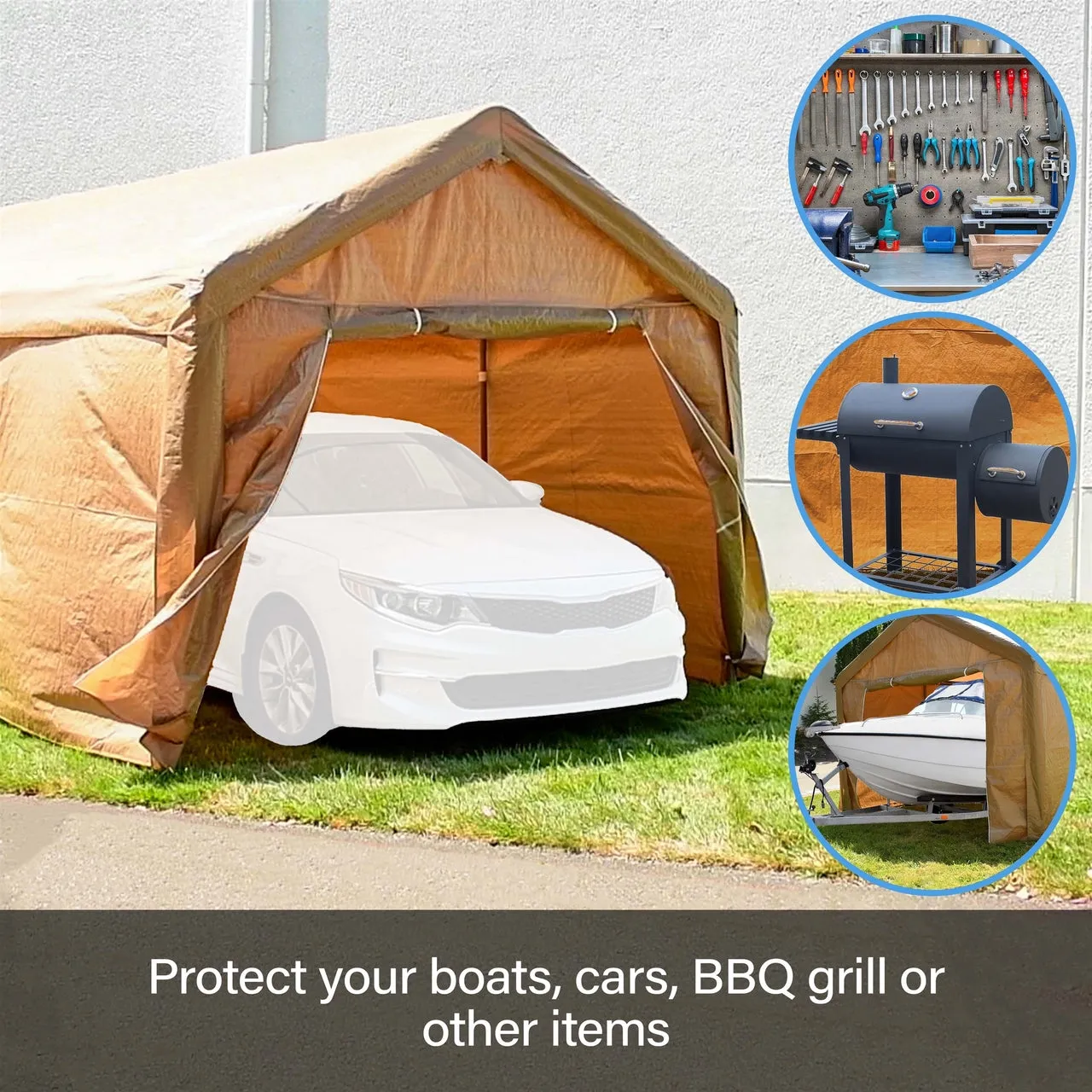 Aleko Carports Heavy Duty Outdoor Canopy Carport Tent - 10 X 20 FT - White