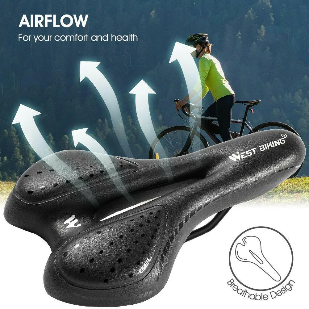 Bike Saddle MTB Mountain Road Bicycle Seat PU Leather Gel Painless Cycling Cushion BMX Comfortable Shockproof Parts