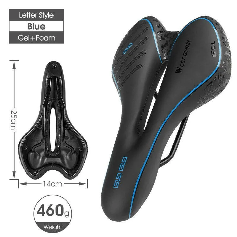 Bike Saddle MTB Mountain Road Bicycle Seat PU Leather Gel Painless Cycling Cushion BMX Comfortable Shockproof Parts