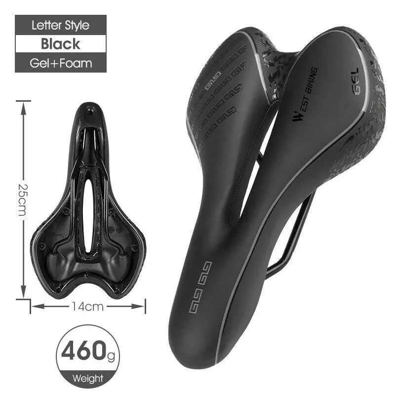 Bike Saddle MTB Mountain Road Bicycle Seat PU Leather Gel Painless Cycling Cushion BMX Comfortable Shockproof Parts