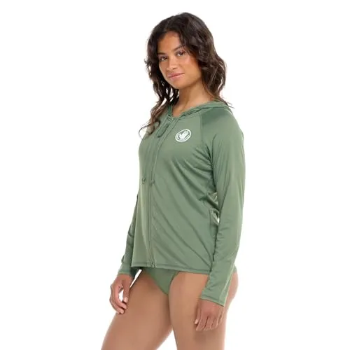 Body Glove Women's Standard Mandie Zip Front Hoodie Rashguard with UPF 50, Bubble Gum