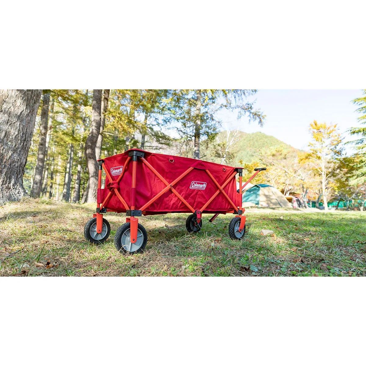 Camping Wagon Foldable Outdoor Garden Trolley Cart Heavy Duty Truck Red