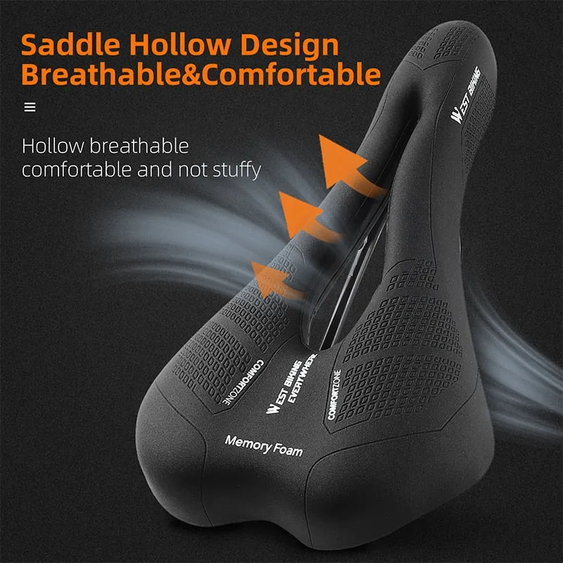 Ergonomic Bike Saddle Comfortable Memory Foam Bicycle Seat Men Women Hollow Breathable MTB Road BMX Bike Cushion