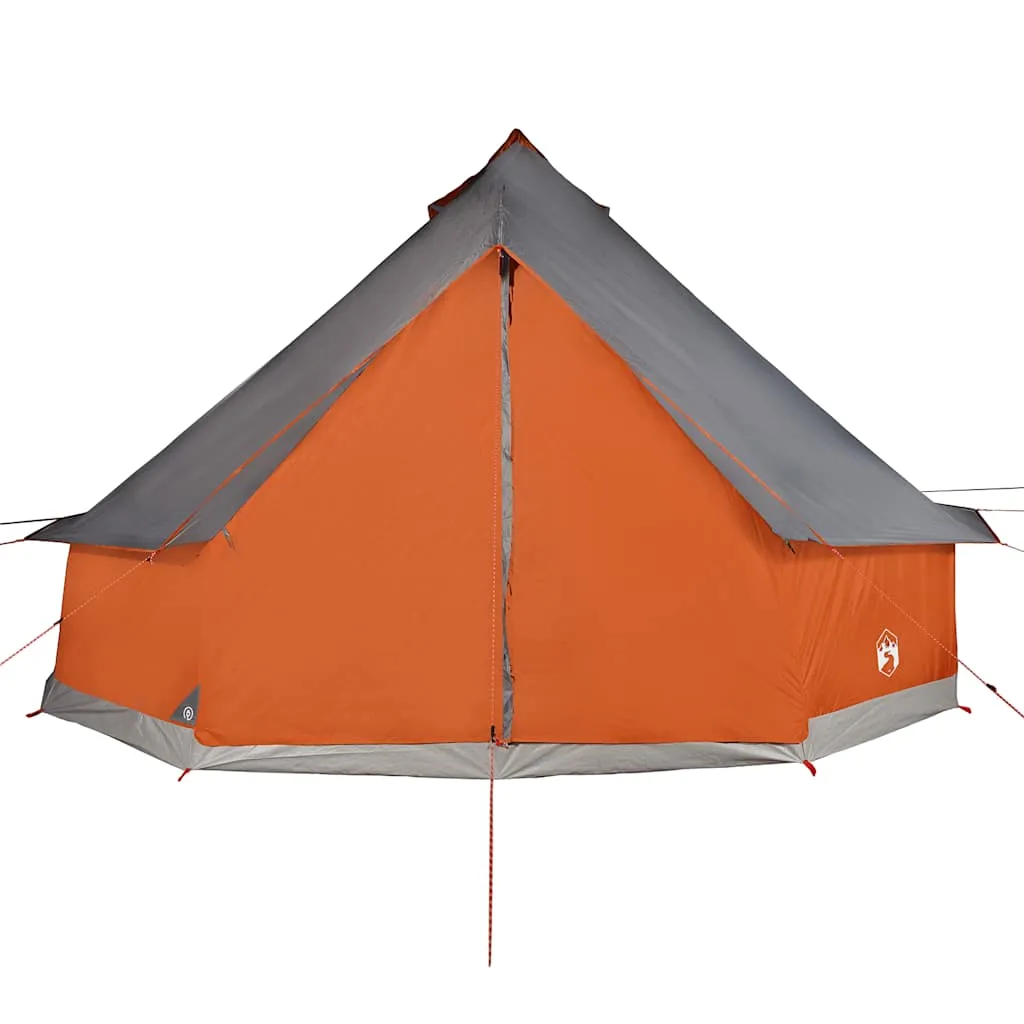 Family Tent Tipi 6-Person Grey and Orange Waterproof