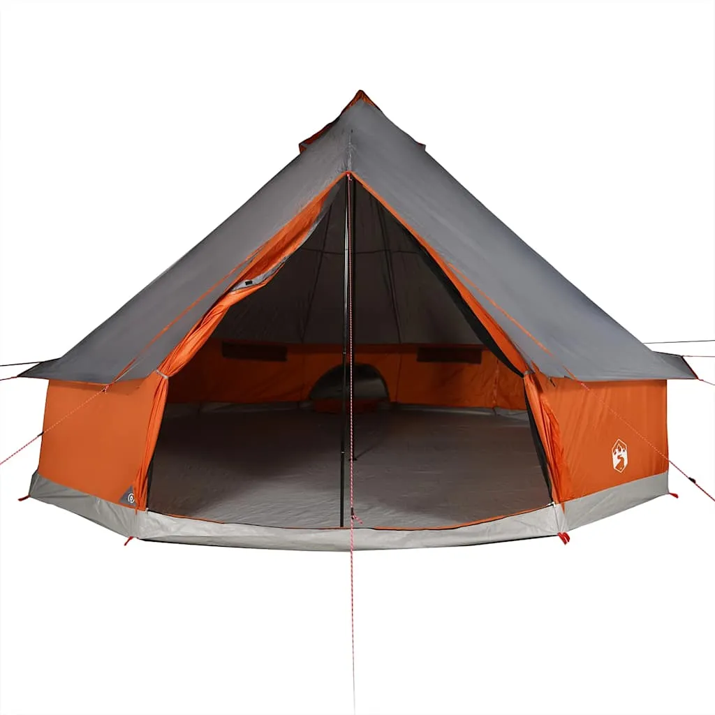 Family Tent Tipi 6-Person Grey and Orange Waterproof