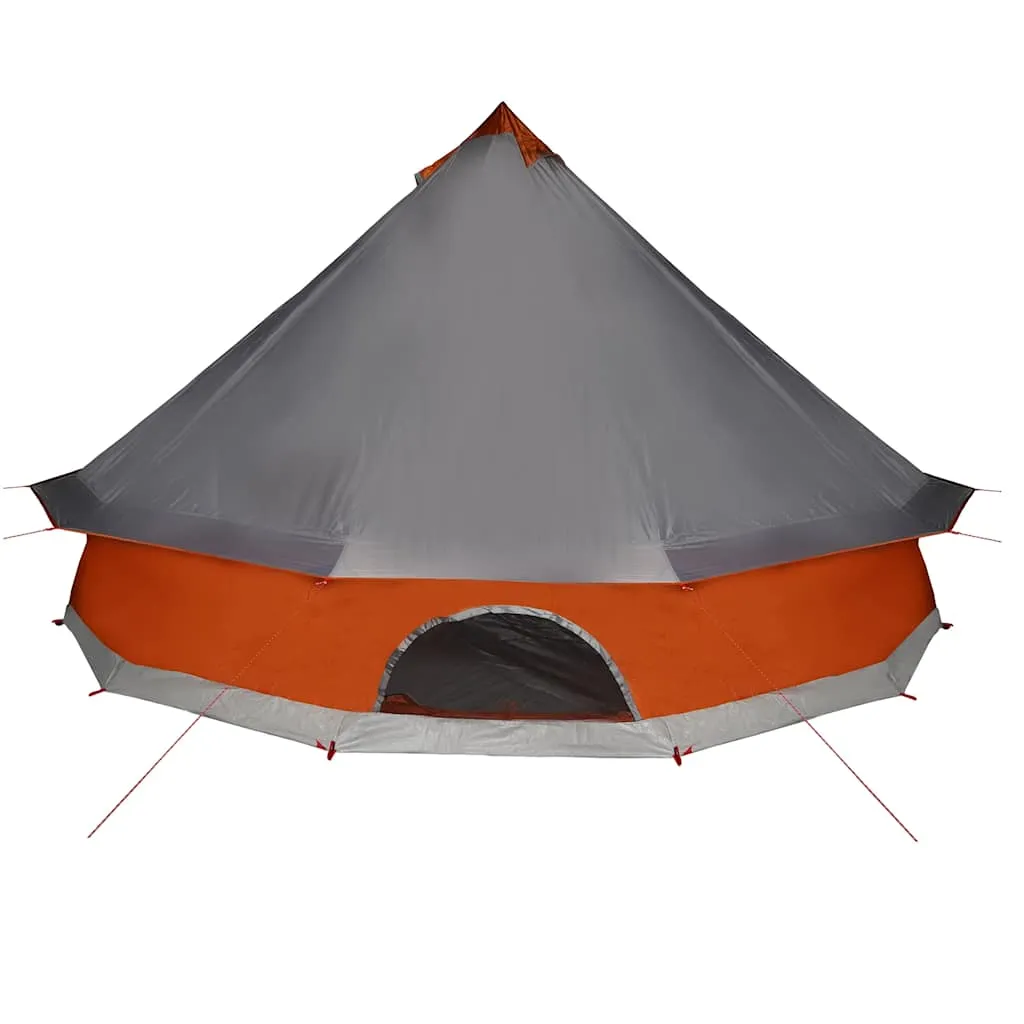 Family Tent Tipi 6-Person Grey and Orange Waterproof