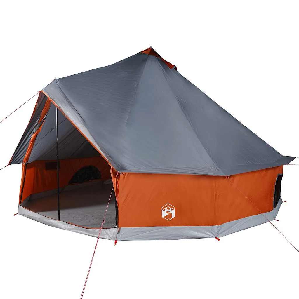 Family Tent Tipi 6-Person Grey and Orange Waterproof