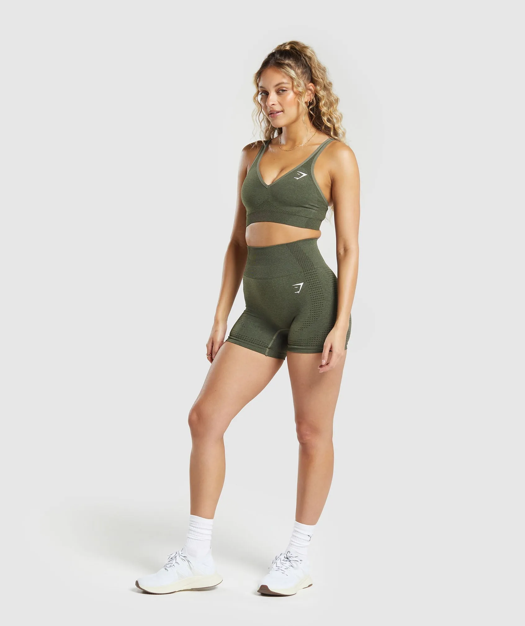 Gymshark Vital Seamless 2.0 Shorts - Base Green Marl