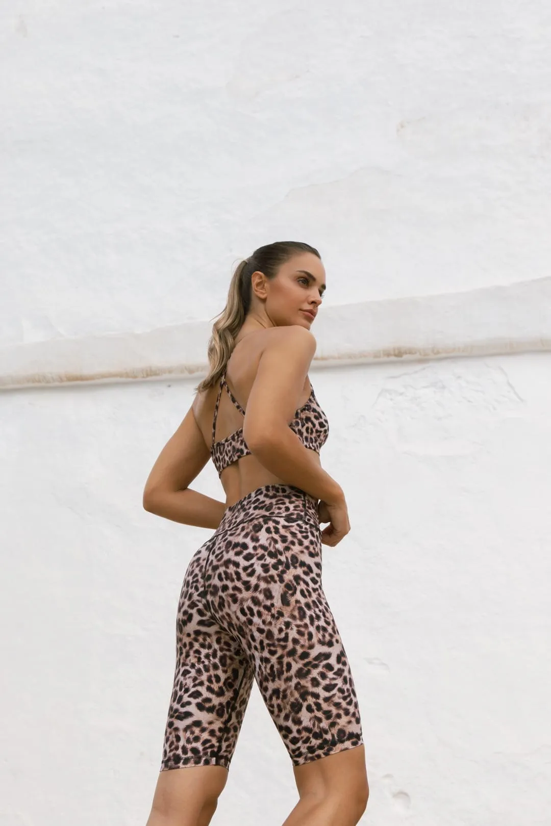 HALO Akira Cycling Shorts in Natural Leopard