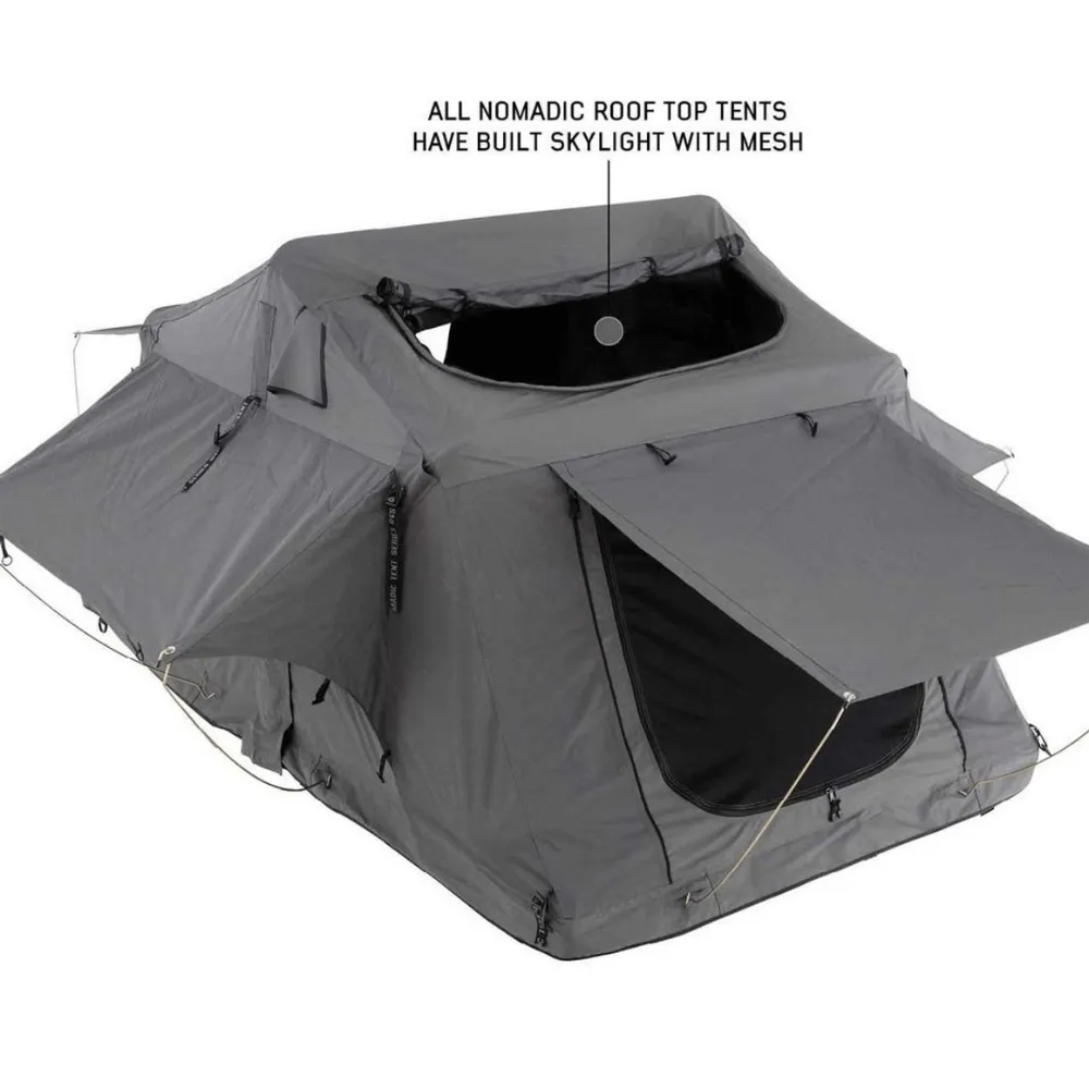 HD Nomadic 2 Standard Soft Shell Roof Top Tent, Grey Body & Green Rainfly