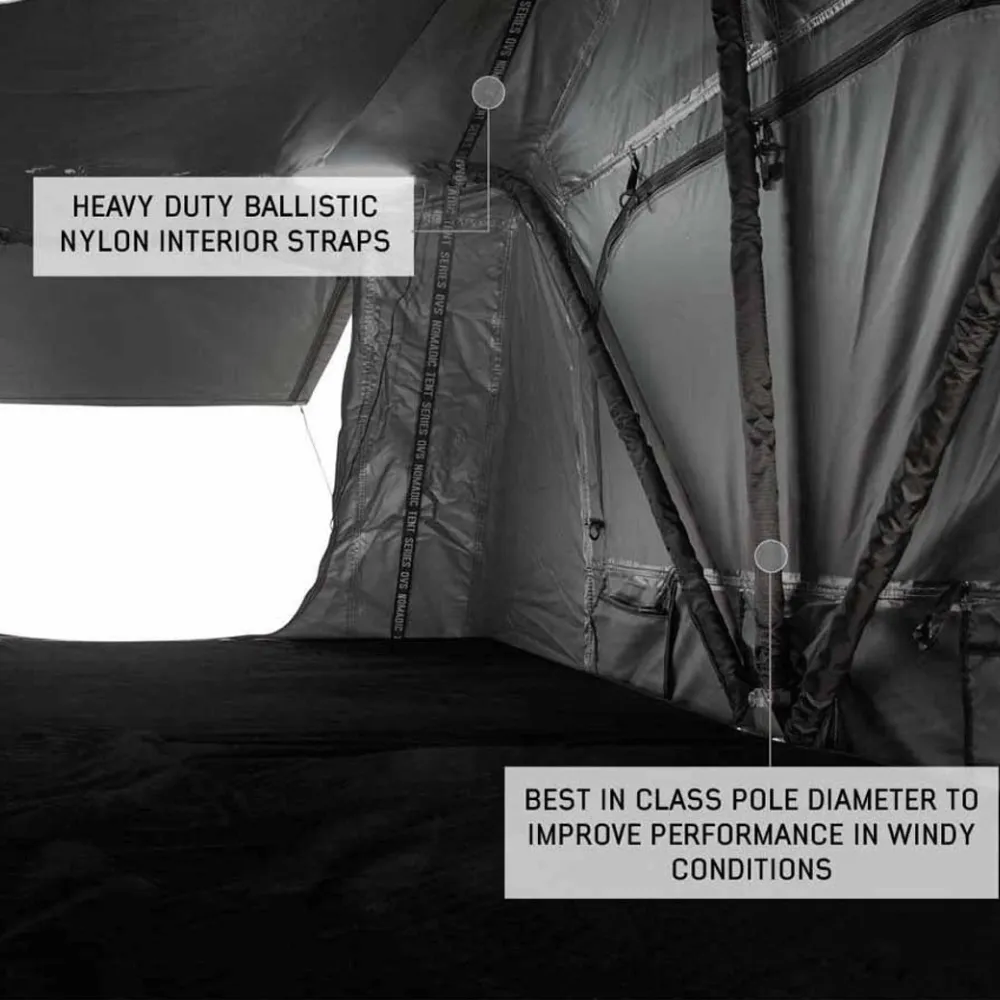HD Nomadic 2 Standard Soft Shell Roof Top Tent, Grey Body & Green Rainfly