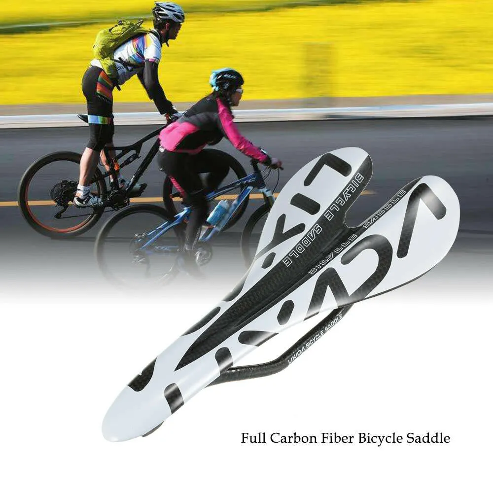 Lixada Full Carbon Fiber Mountain Bike Road Bike Cycling Cushion Saddle Bicycle Seat