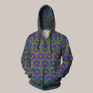 Mirage Hoodie – Vibrant Psychedelic Geometric Art
