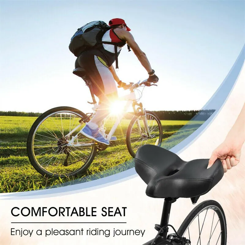MTB Saddle Wide Ergonomic Comfortable Bicycle Spring Damping Saddle Cruiser Electric Bike Thick Memory Seat Cushion
