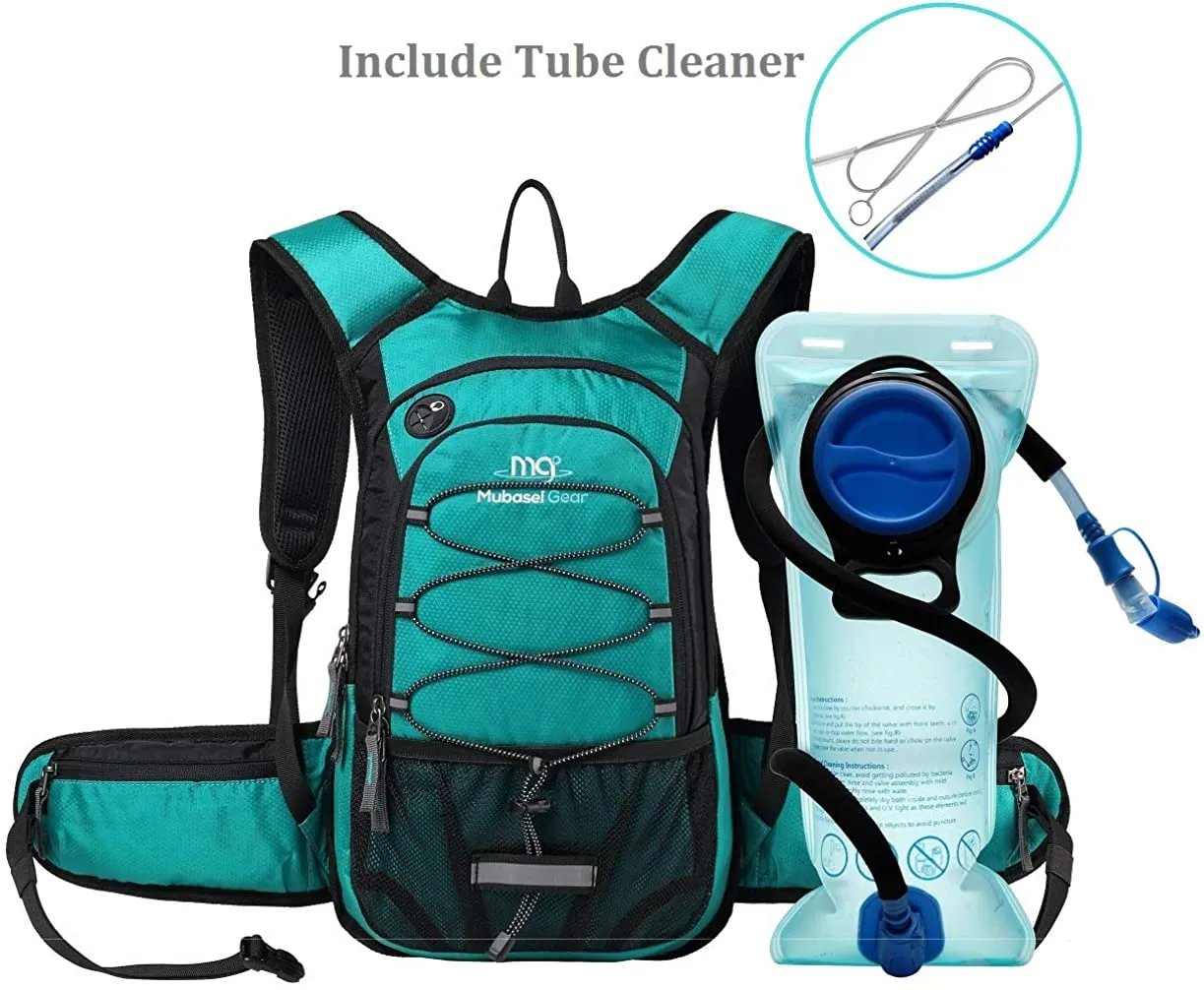 Mubasel Gear Insulated Hydration Backpack Pack with 2L BPA Free Bladder - for Running, Hiking, Cycling, Camping