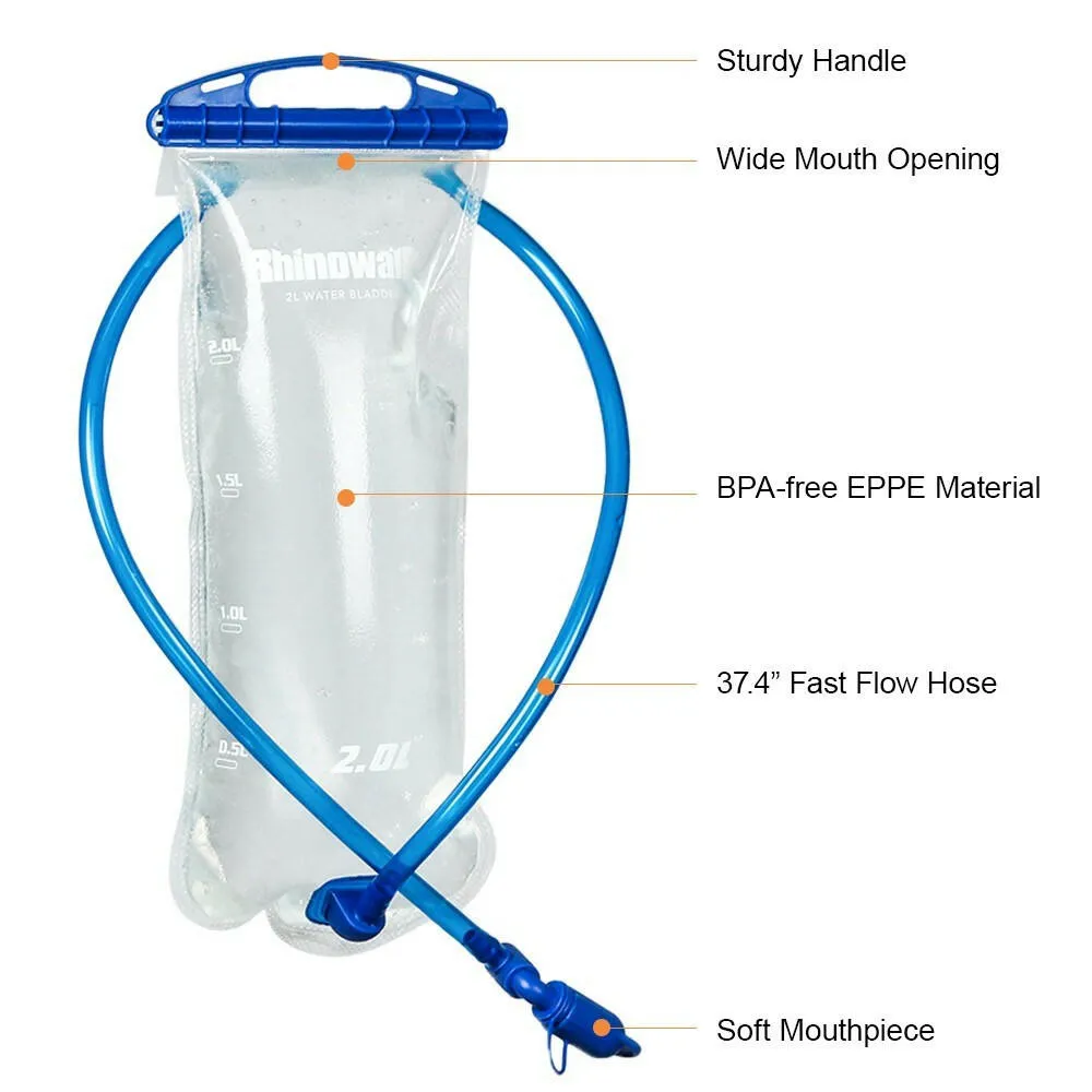 Outdoor Sports Hydration Bladder 2 Liter Leak Proof Water Bladder Reservoir for Cycling Running Hiking Backpacking
