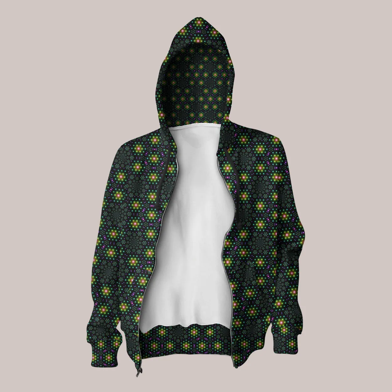 Psychedelic Hoodie (UV/RGB, Eco-Friendly, Unisex, Zip-Up) | SPECTROGRAM