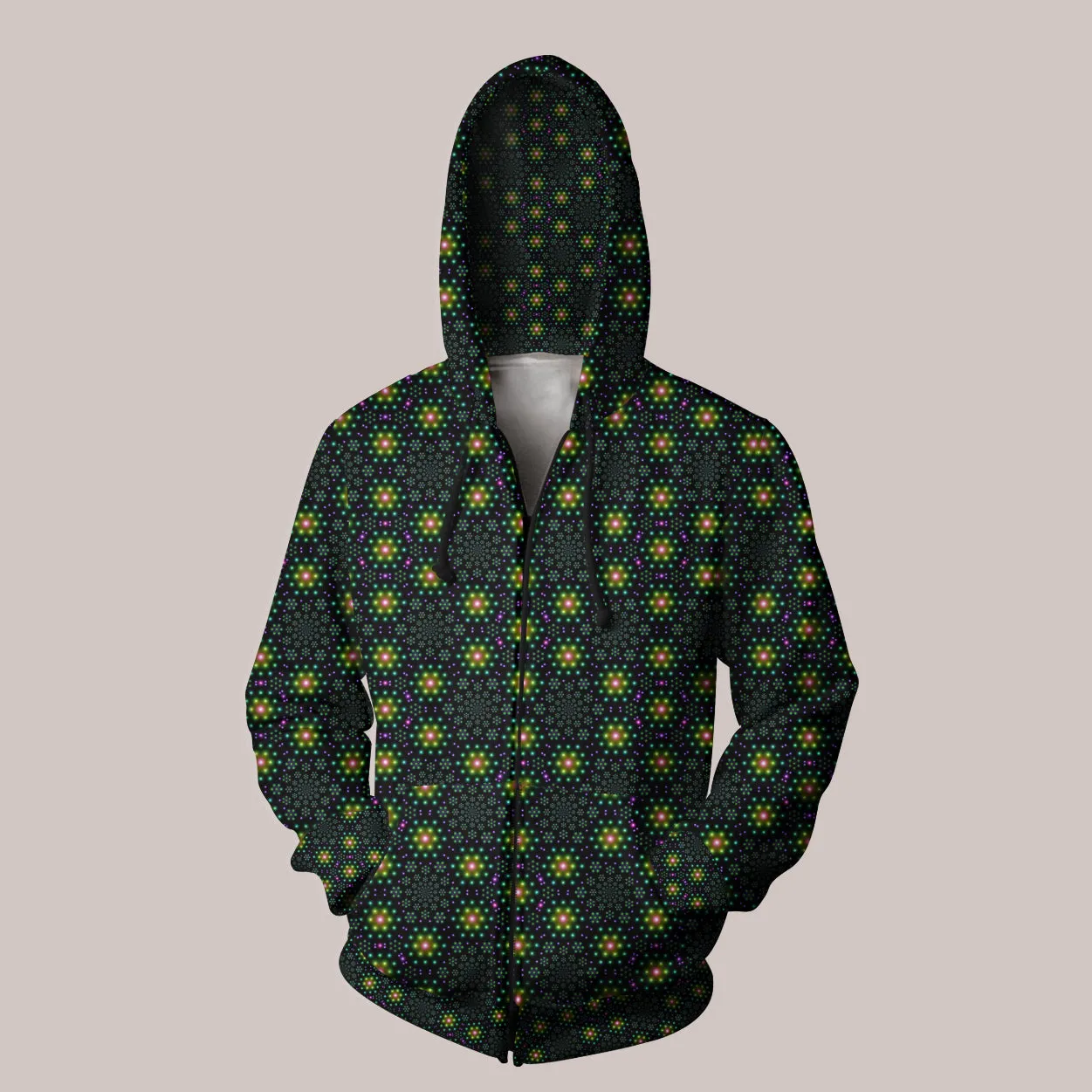 Psychedelic Hoodie (UV/RGB, Eco-Friendly, Unisex, Zip-Up) | SPECTROGRAM