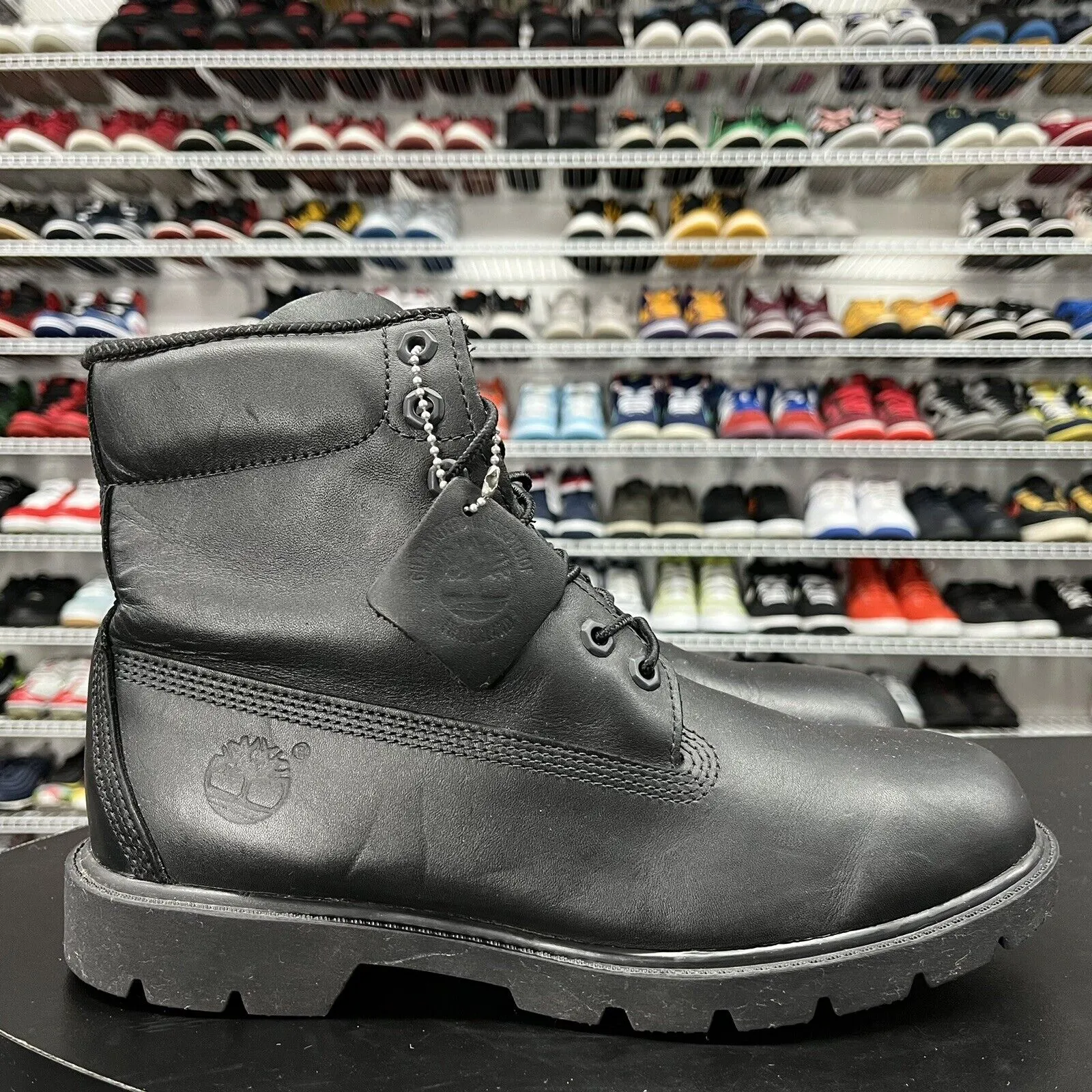 Timberland Classic 6� Waterproof Boot Black Full Grain Men's Size 9