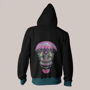 Visionary Art Hoodie - Limited Edition  (UV/RGB, Eco-Friendly, Zip-Up) | KOZMIK MYZTIK