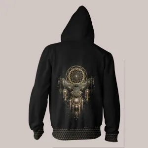 Visionary Art Hoodie - Limited Edition  (UV/RGB, Eco-Friendly, Zip-Up) | MAGIC OWL