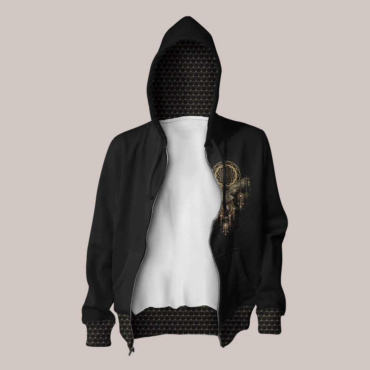 Visionary Art Hoodie - Limited Edition  (UV/RGB, Eco-Friendly, Zip-Up) | MAGIC OWL