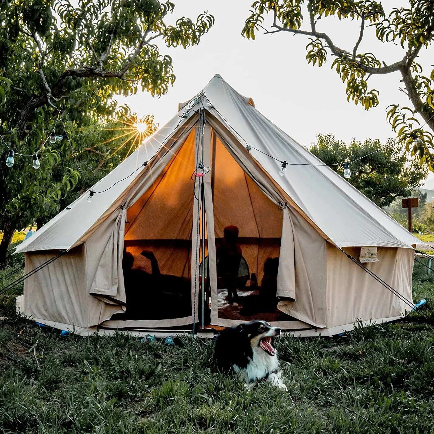 WHITEDUCK Regatta Canvas Bell Tent - W/Stove Jack, Waterproof, 4 Season Luxury Outdoor Camping and Glamping Yurt Tent Made from Breathable 100% Cotton Canvas (4 Sizes- 4 Colors)